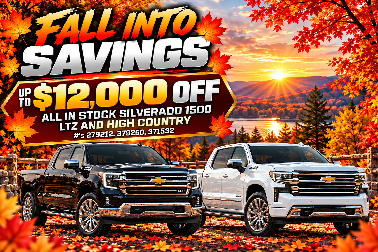 Chevrolet Silverado 1500 LTZ and High Country $12,000 off 